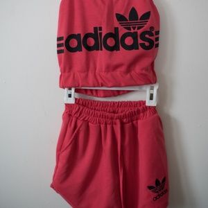 adidas shorts and top set
